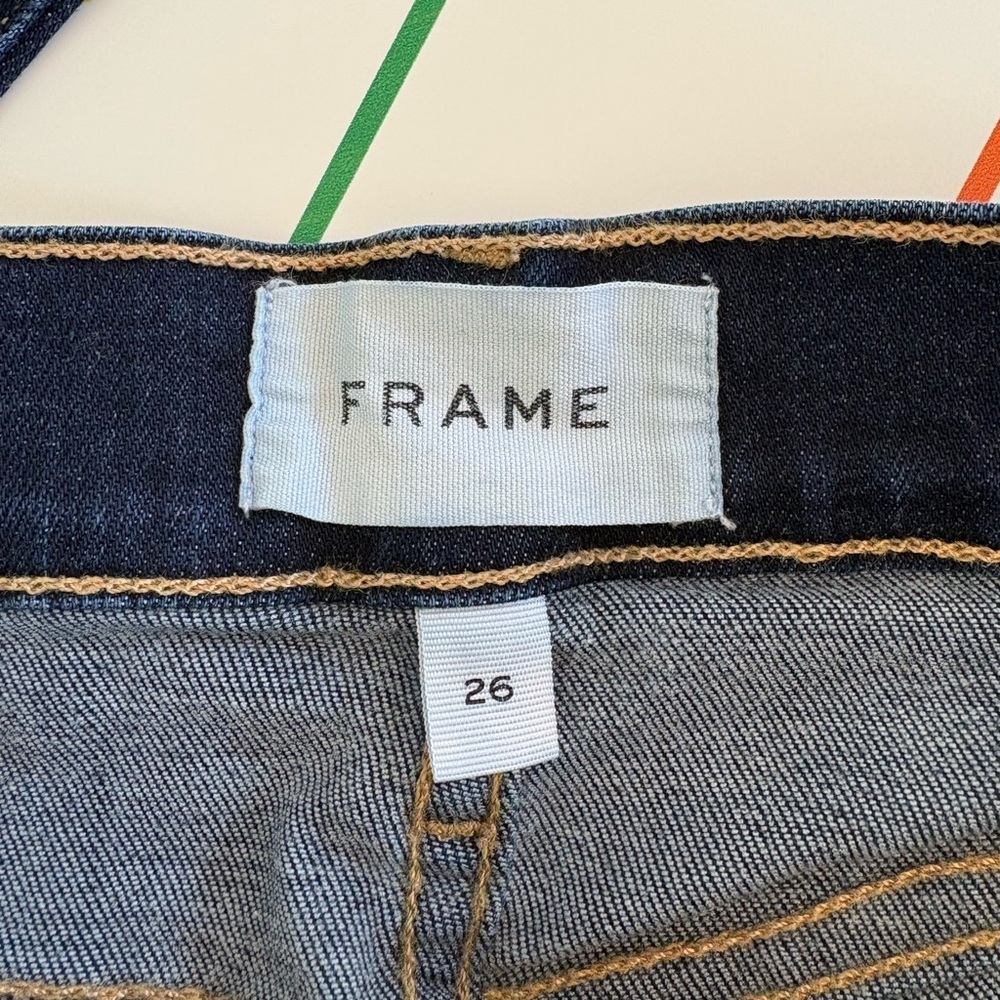Frame Le High Skinny Jeans in Dark Wash size 26 in good condition casual - Picture 3 of 15